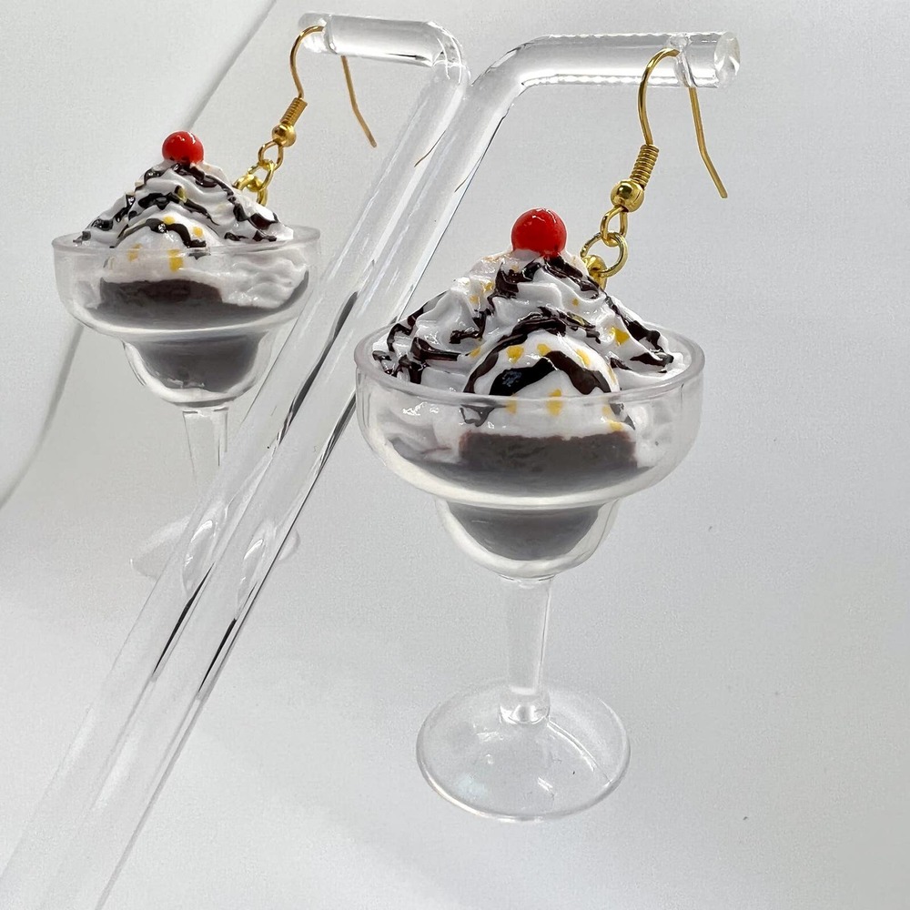 Ice Cream Sundae Earrings - Foodie Mini Brands Earrings - Hard Rock Earrings